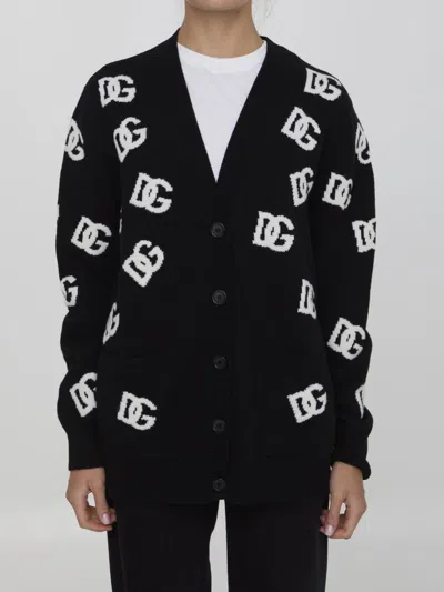 Shop Dolce & Gabbana Dg Logo Cardigan In Black