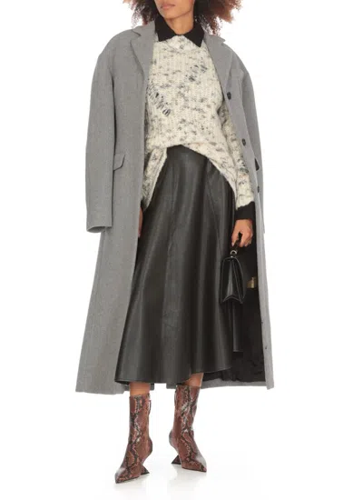Msgm Wool Coat In Grey