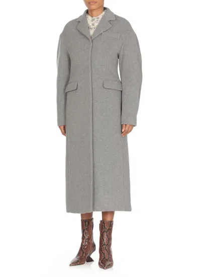 Msgm Wool Coat In Grey
