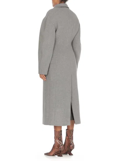 Msgm Wool Coat In Grey