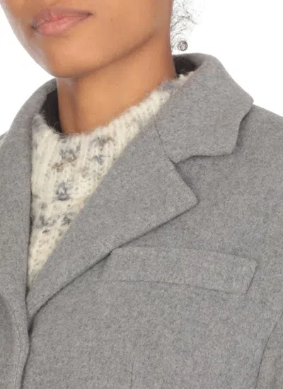 Msgm Wool Coat In Grey