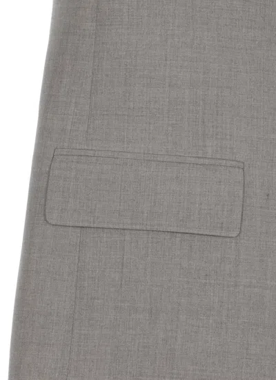 Msgm Wool Blend Tailored Single Breast Jacket In Grey