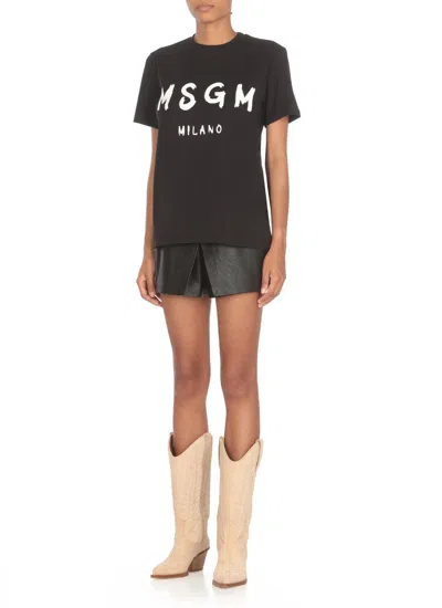 Shop Msgm T-shirts And Polos Black