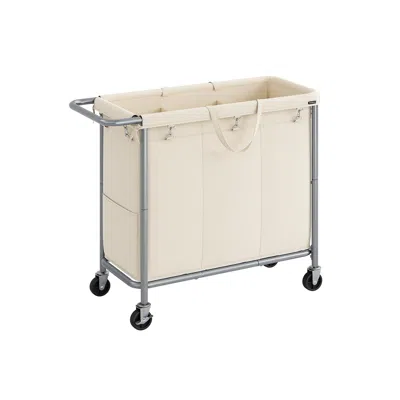 Breebe Laundry Basket With Wheels, 3-section Rolling Laundry Hamper