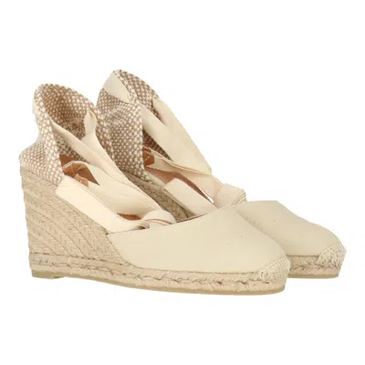 Castaã±er Espadrilles Carina Ivory Jute Wedge In Beige