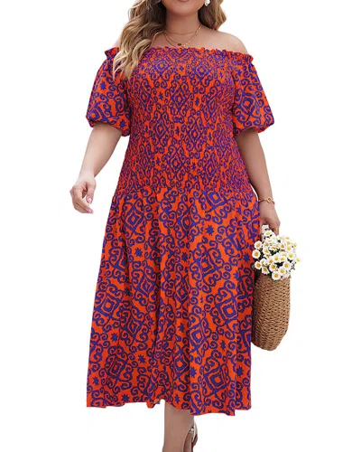 Romanissa Midi Dress In Orange