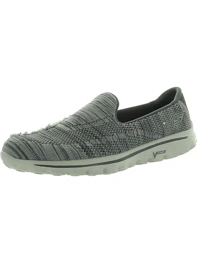 Skechers Go Walk 2 Womens Lightweight Slip On Walking Shoes In Grey