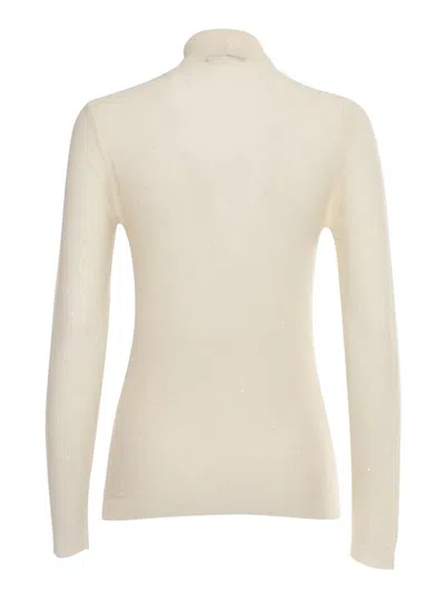 Fabiana Filippi Wool And Silk Blend Turtleneck Sweater In Neutral