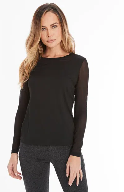 Anatomie Kim Mesh-sleeve Top In Black