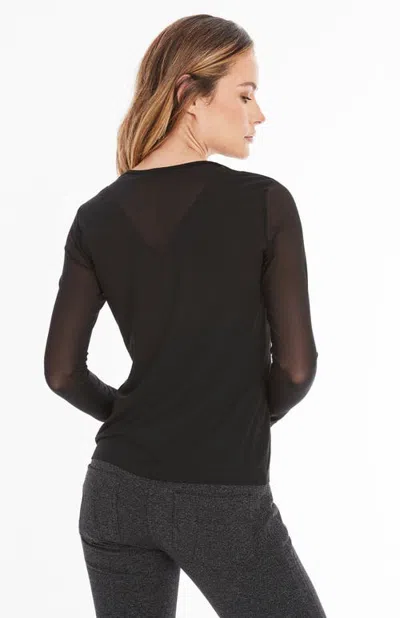 Anatomie Kim Mesh-sleeve Top In Black