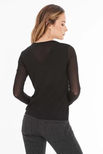 Anatomie Kim Mesh-sleeve Top In Black