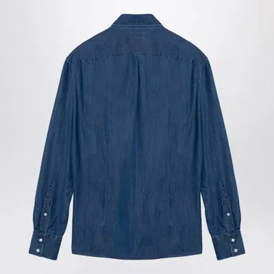 Shop Brunello Cucinelli Denim Button-down Shirt In Blue