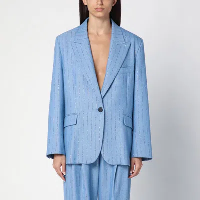 Shop Des_phemmes Des Phemmes Light Single-breasted Jacket In Blend In Blue