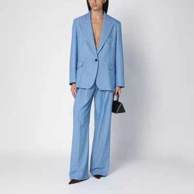 Shop Des_phemmes Des Phemmes Light Single-breasted Jacket In Blend In Blue