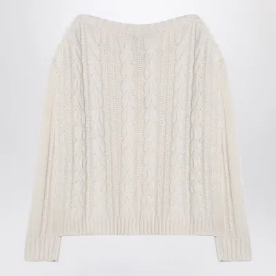 Shop Semicouture Ivory Micol Cashmere-blend Sweater In White