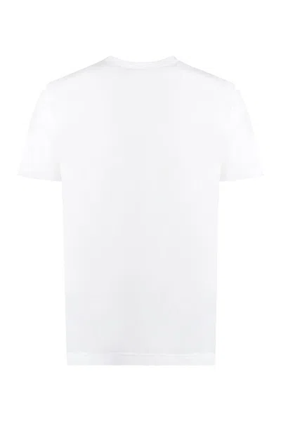 Dolce & Gabbana White Crewneck T-shirt With Logo Plate In Cotton Man In White