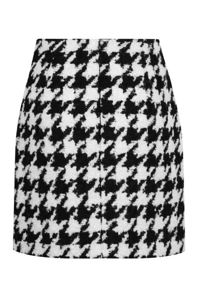 Shop Nina Ricci Houndstooth Mini Skirt In White