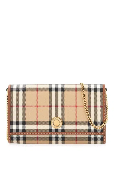 Shop Burberry Ered\n\ncheckered Mini Crossbody Bag In Beige