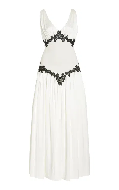 Gabriela Hearst Highland Appliqued Silk Maxi Dress In Ivory