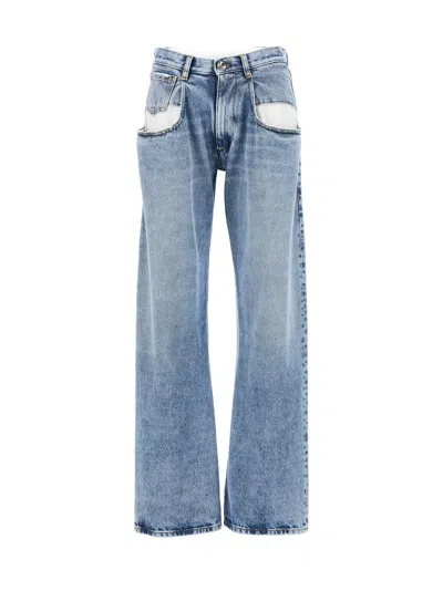 Shop Maison Margiela Tagli Laterali Jeans In Light Blue