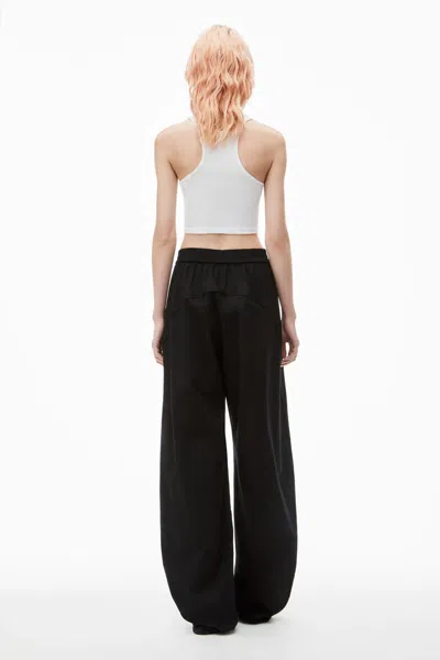 Alexander Wang T Jogging Cotton Trouser With Logo In 001 Black