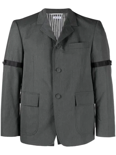 Thom Browne Men's Unstructured Straight Fit Sb S/c With Gg Armband In Gray