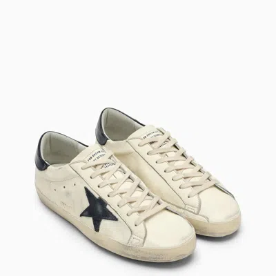 Shop Golden Goose Super-star Beige/blue Low Trainer