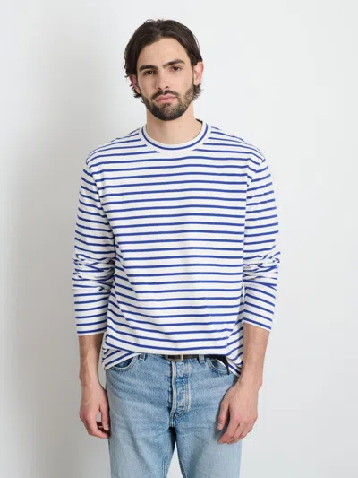Alex Mill Matt Long-sleeve Tee In Stripe In Natural/blue