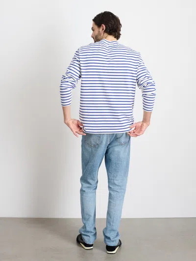 Alex Mill Matt Long-sleeve Tee In Stripe In Natural/blue