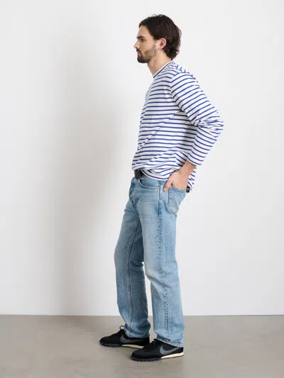 Alex Mill Matt Long-sleeve Tee In Stripe In Natural/blue