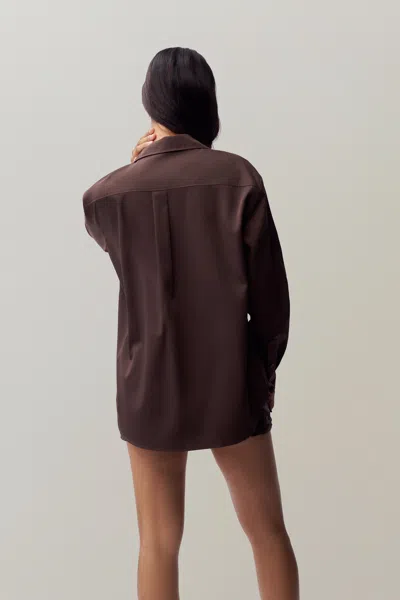 Danielle Guizio Ny Oona Button Down In Chocolate