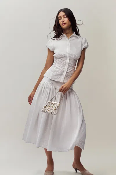 Danielle Guizio Ny Rinka Maxi Skirt In Ivory