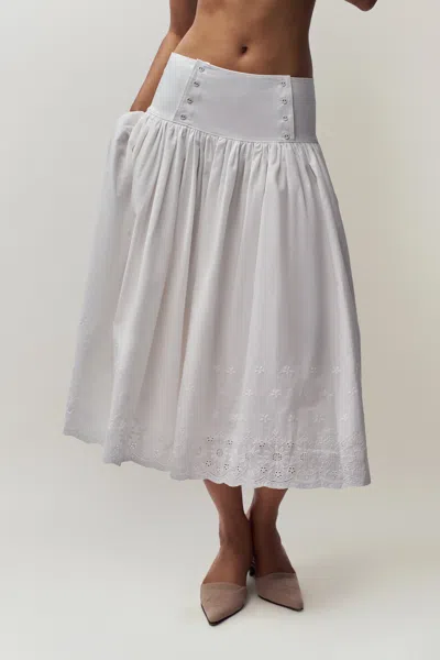Danielle Guizio Ny Rinka Maxi Skirt In Ivory