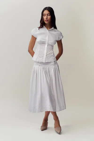 Danielle Guizio Ny Rinka Maxi Skirt In Ivory