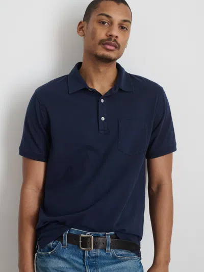 Alex Mill Standard Polo In Slub Cotton In Navy
