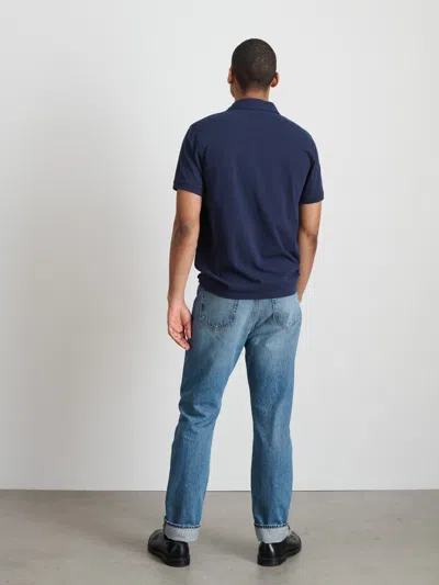 Alex Mill Standard Polo In Slub Cotton In Navy