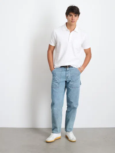 Alex Mill Standard Polo In Slub Cotton In White