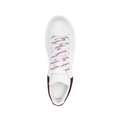 Alexander Mcqueen White Leather Sneakers With Chocolate Leather Heel