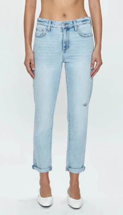 Pistola Riley Mid Rise Relaxed Girlfriend Jeans In Saint Vincent In Blue