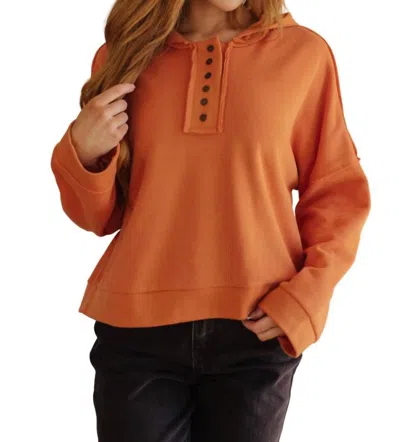 One Eleven North Throwback Heartthrob Hoodie In Orange In Orange