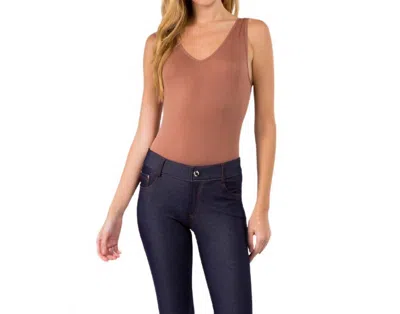 Yelete Basics Bodysuit In Mocha In Brown