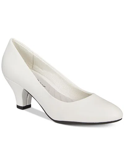 Easy Street Prim Womens Faux Leather Slip On Pumps In White
