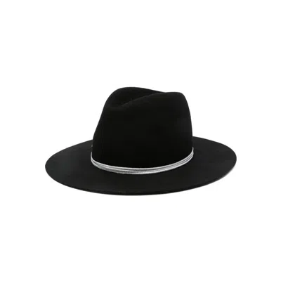 Shop Borsalino Caps In Black