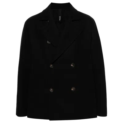Hevo Ortolini Virgin Wool And Cotton Blend Jacket In Blue