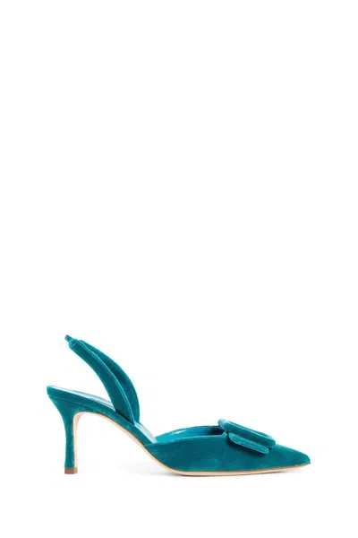 Manolo Blahnik Pointed High-heeled Sandals In Blue