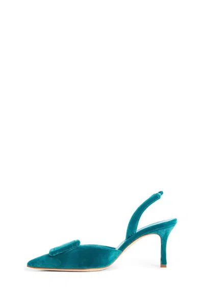 Manolo Blahnik Pointed High-heeled Sandals In Blue