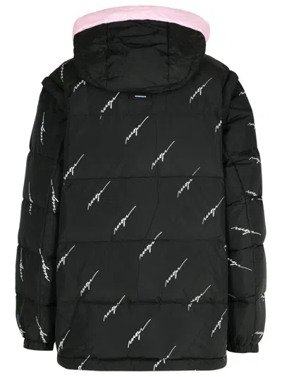Msgm Down Jacket Polyester Adjustable Hood In Black