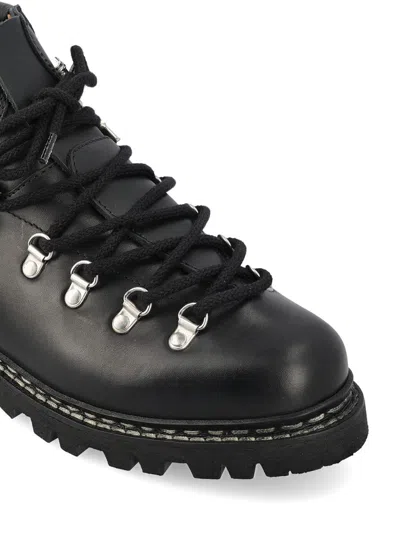 Paraboot Chunky Sole Round Toe Ankle Boots In Black