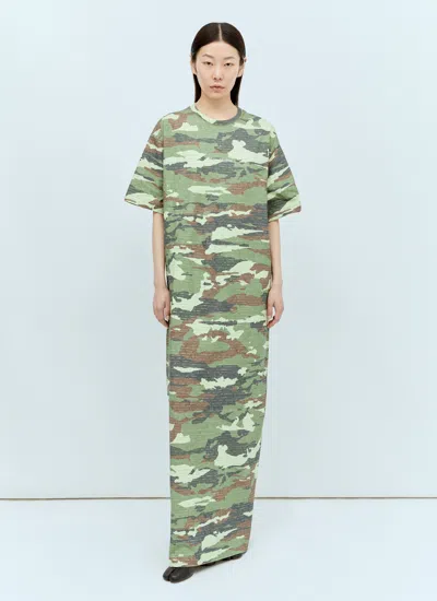 Acne Studios Khaki Crystal Maxi Dress In Green