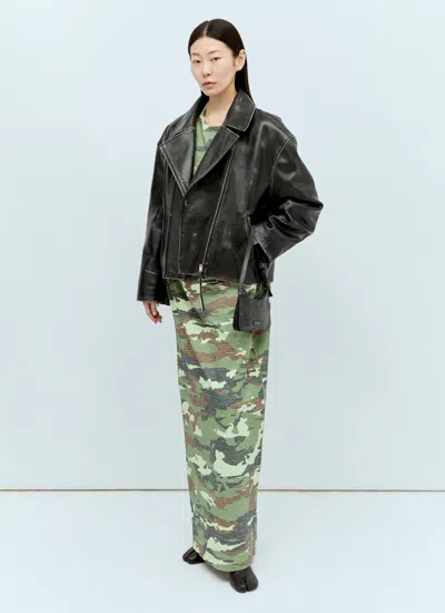 Acne Studios Khaki Crystal Maxi Dress In Green